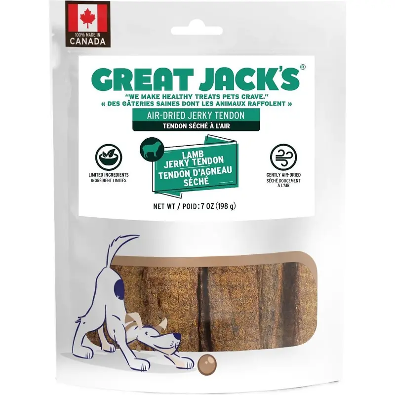 GREAT JACK'S AIR DRIED LAMB JERKY TENDER BARS DOG TREATS