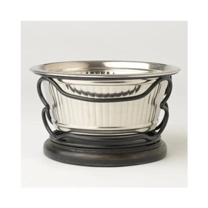 PETRAGEOUS SAMOA FLUTED BOWL WITH WOOD STAND