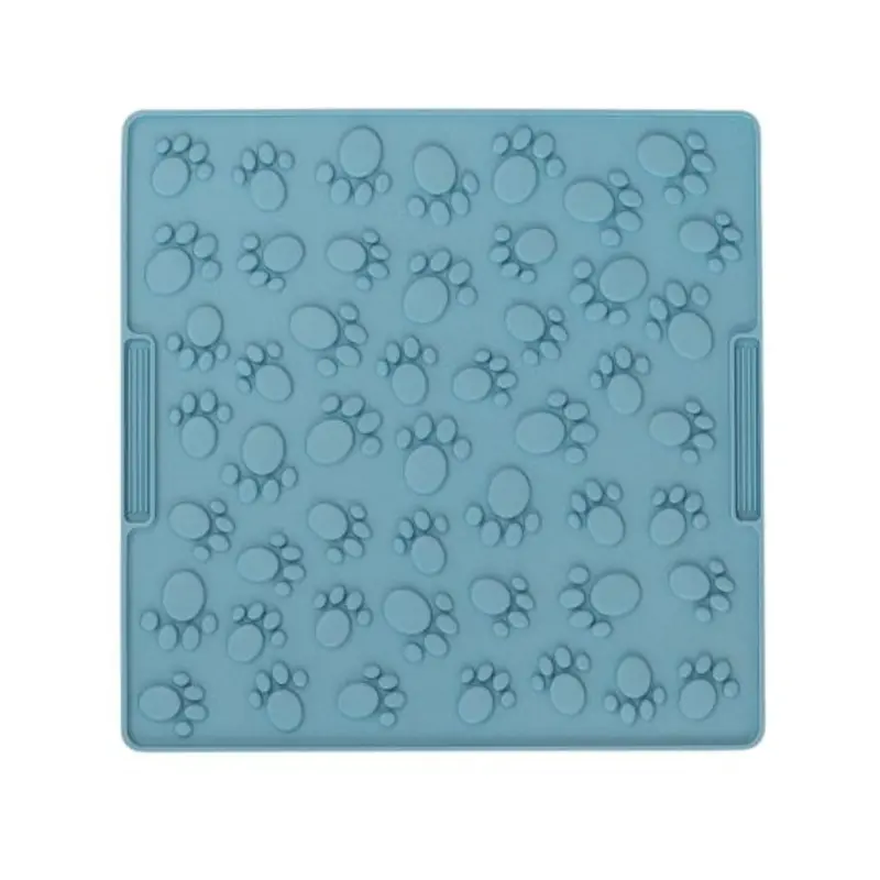 Dexypaws Large Paw Print Enrichment Licking Mat, Sky Blue Cat & Dog