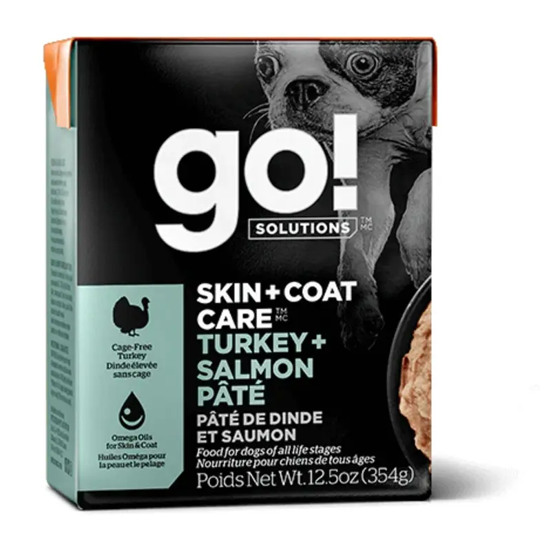 GO! SOLUTIONS SKIN + COAT CARE, TURKEY + SALMON PT WITH GRAINS FOR DOGS