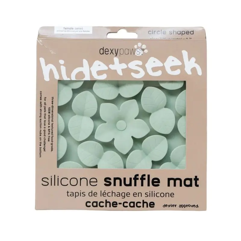 Dexypaws Circle Hide and Seek Silicone Snuffle Mat, Sage Green Cat & Dog