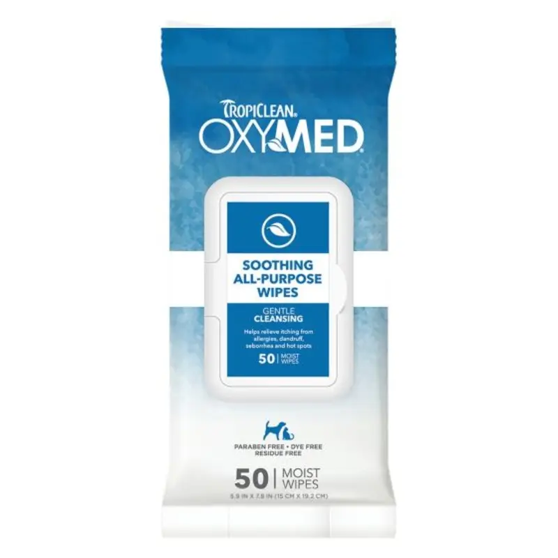 TROPICLEAN OXYMED SOOTHIMG ALL-PURPOSE WIPES