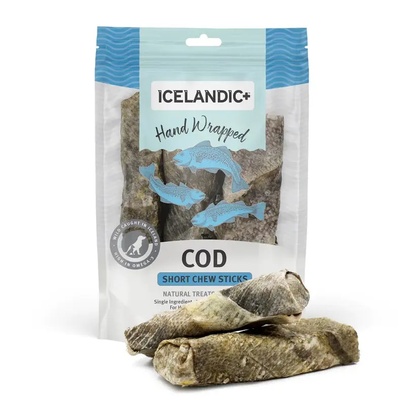 ICELANDIC  COD SHORT CHEW STICKS DOG TREATS