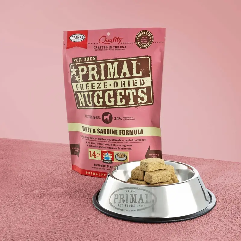 PRIMAL FREEZE-DRIED NUGGETS : TURKEY & SARDINE