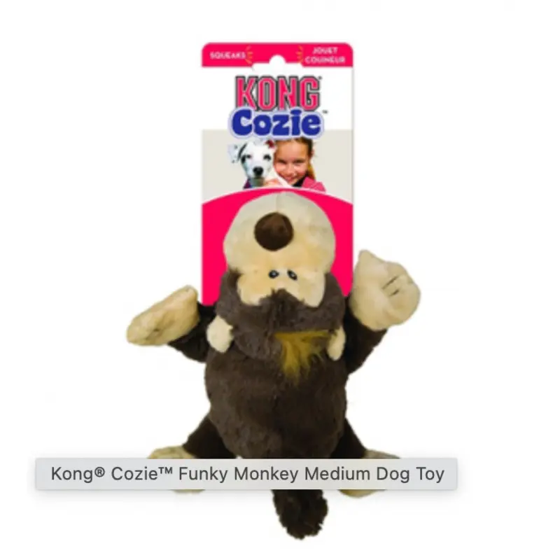 KONG COZIE FUNKY MONKEY DOG TOY