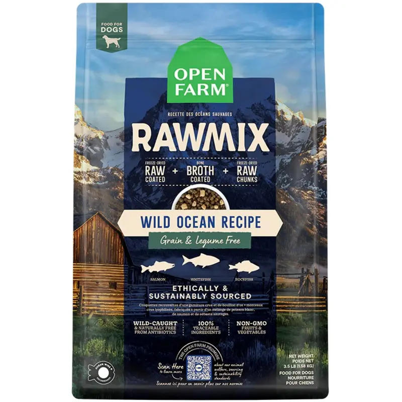 OPEN FARM RAWMIX WILD OCEAN RECIPE WITH ANCIENT GRAINS DOG FOOD