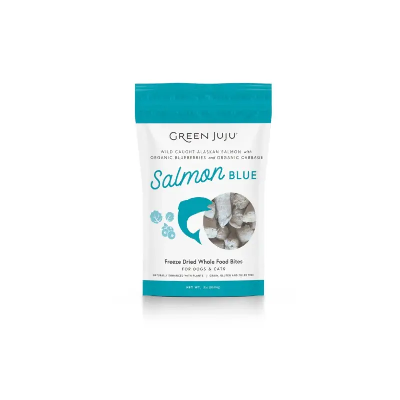 GREEN JUJU DOG/CAT FREEZE DRIED - WHOLE FOOD BITES SALMON BLUE