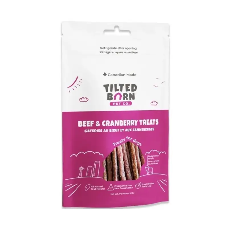 TILTED BARN STICKS - CANADIAN BEEF & CRANBERRY DOG TREATS