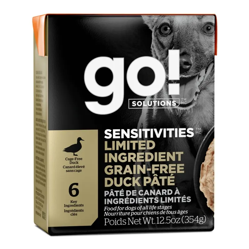 GO! SOLUTIONS SENSITIVITIES  LIMITED INGREDIENT GRAIN-FREE DUCK PT FOR DOGS