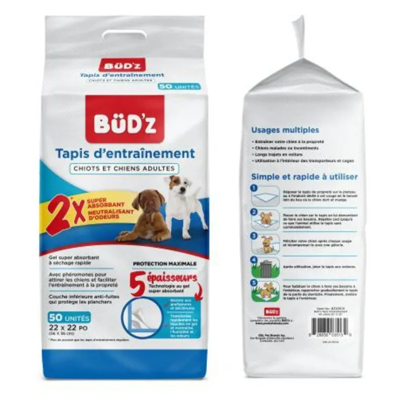 BUD'Z DISPOSABLE TRAINING PADS DOG