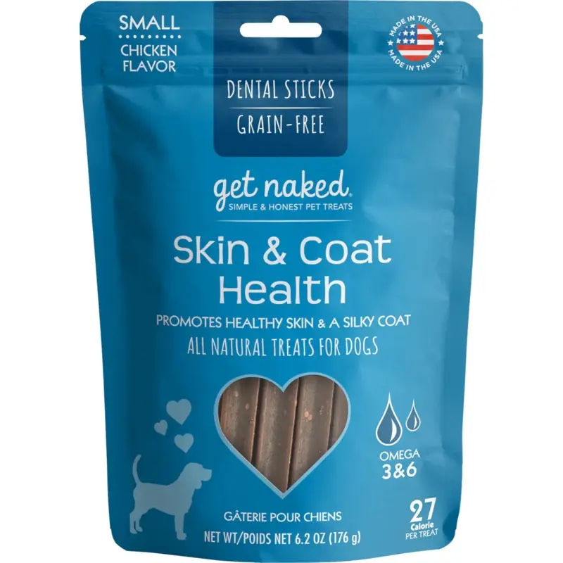 GET NAKED DENTAL CHEW STICKS - SKIN AND COAT