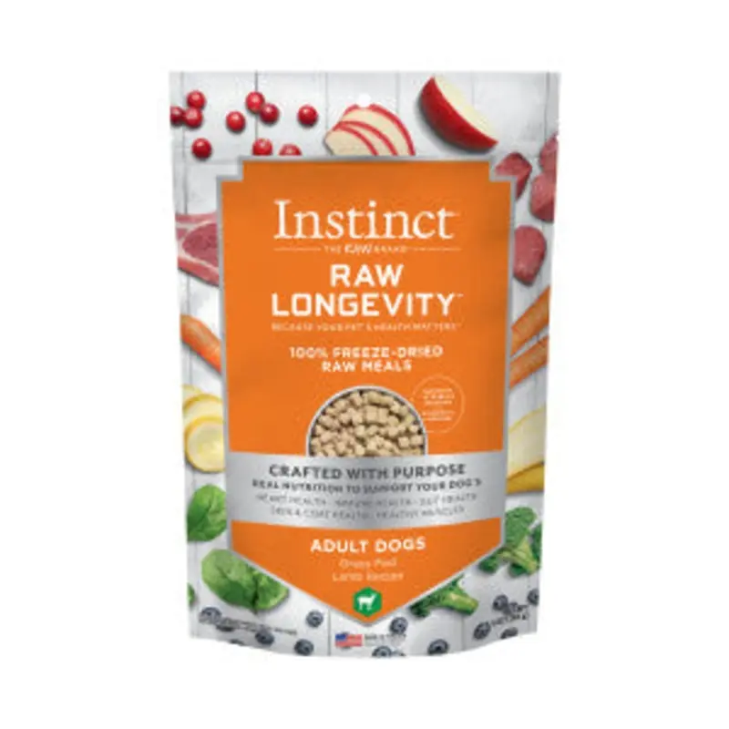 INSTINCT DOG FOOD RAW LONGEVITY 100% FREEZE-DRIED RAW MEALS GRASS-FED LAMB RECIPE