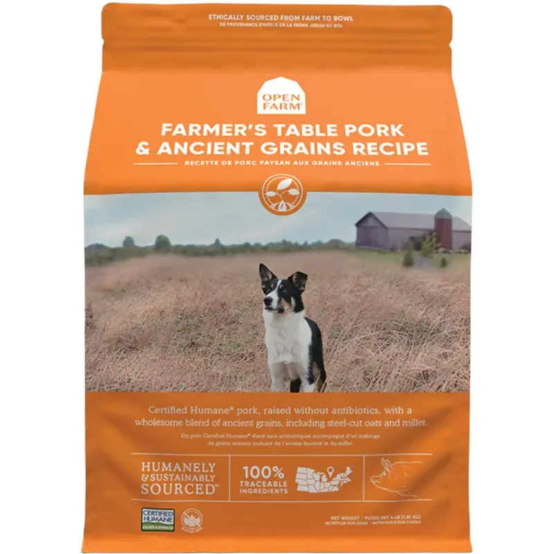 OPEN FARM FARMER'S TABLE PORK & ANCIENT GRAINS DRY DOG FOOD