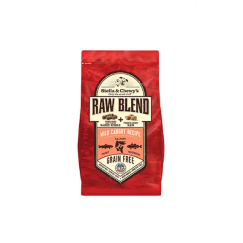 STELLA & CHEWY'S WILD CAUGHT RECIPE RAW BLEND KIBBLE DRY DOG FOOD