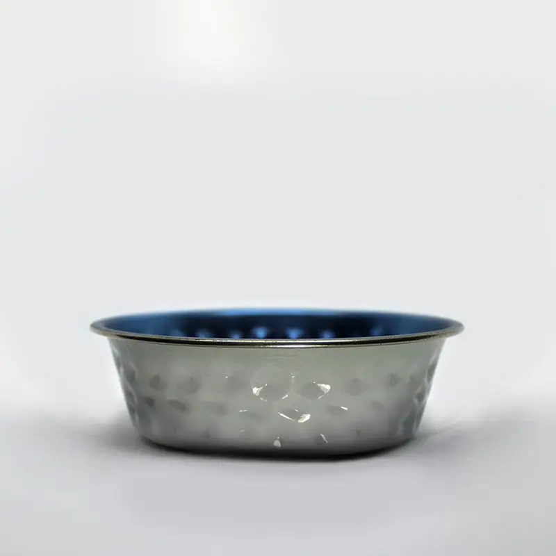 HAMMERED BOWL - METALLIC BLUE & GREY
