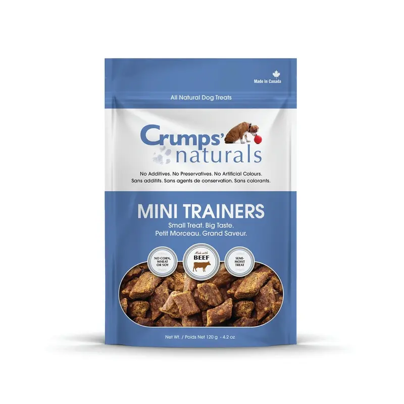 CRUMPS NATURALS SEMI MOIST BEEF MINI TRAINER DOG TREATS
