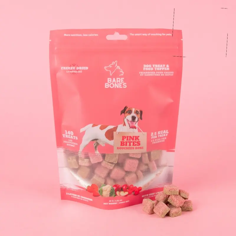 BARE BONES PINK BITES  DOG TREATS