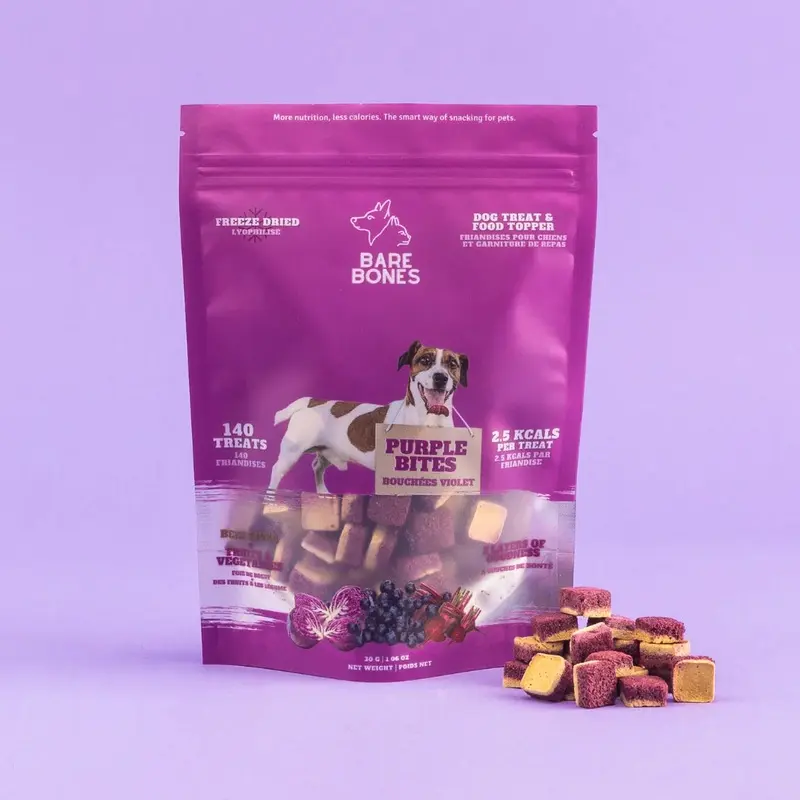 BARE BONES PURPLE BITES DOG TREATS