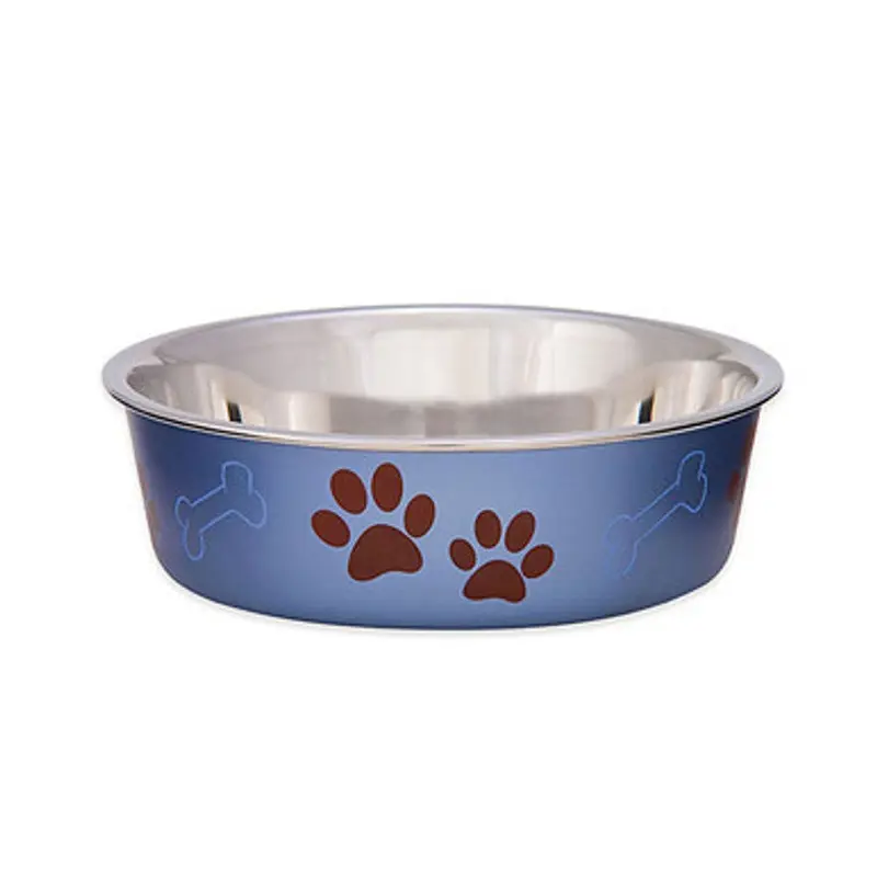 Loving Pets Bella Stainless Steel Dog Bowl Blueberry Small
