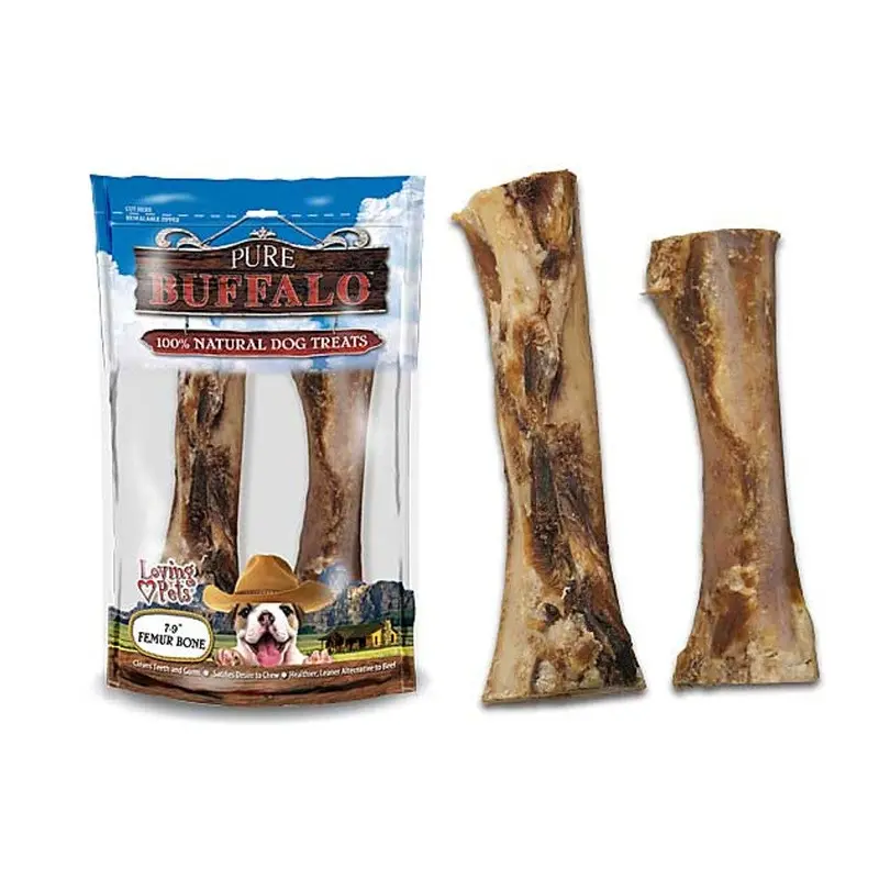Loving Pets Dog Treat Pure Buffalo 2pk 4in Meaty Femur Bones