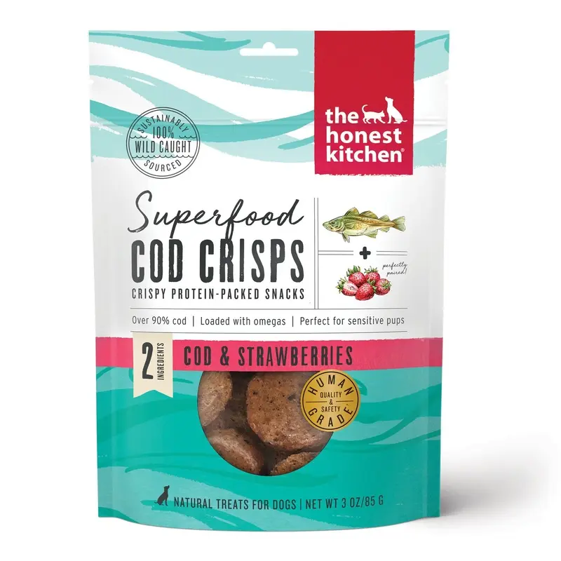 The Honest Kitchen Superfood Cod Crisps: Cod & Strawberry, 3oz