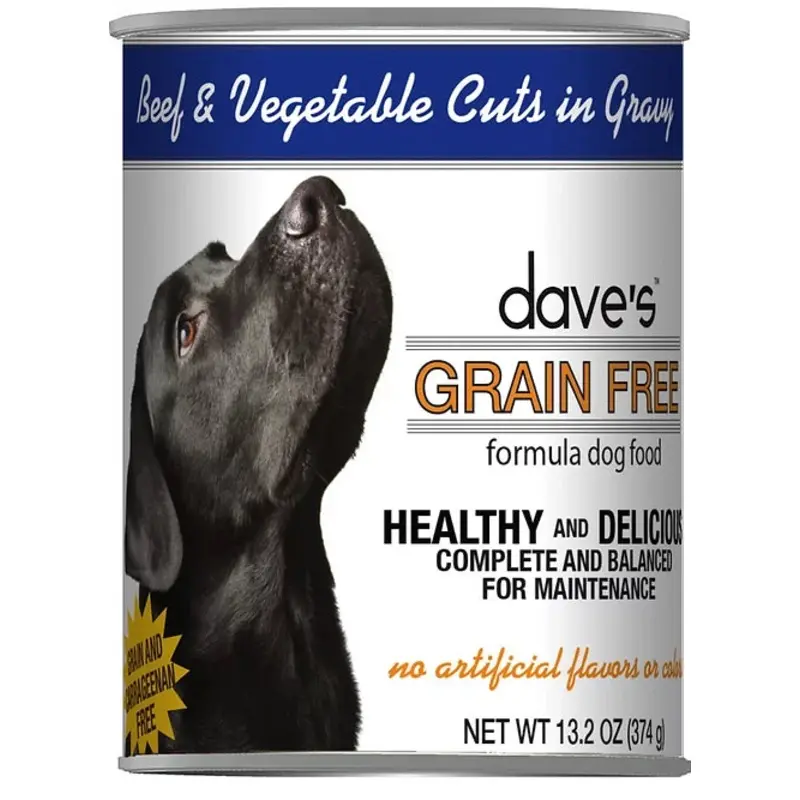 Daves Grain Free Wet Dog Food 13oz Beef and Veggies