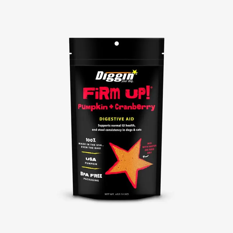 Diggin Your Dog - Firm Up! Cranberry Digestive Supplement for Cats and Dogs 4 oz