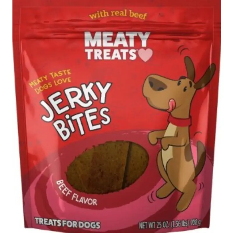 Meaty Treats Jerky Bites Beef Dog Treats 25oz