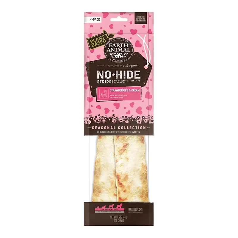 Earth Animal No Hide Strawberries & Cream Strips 4pk