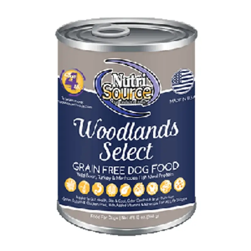 NutriSource Grain Free Canned Woodlands Select Dog Food  13oz