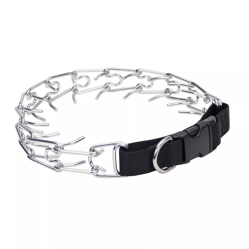 Coastal Titan Easy-On Dog Prong Training Collar with Buckle 3.0mm 18in Black