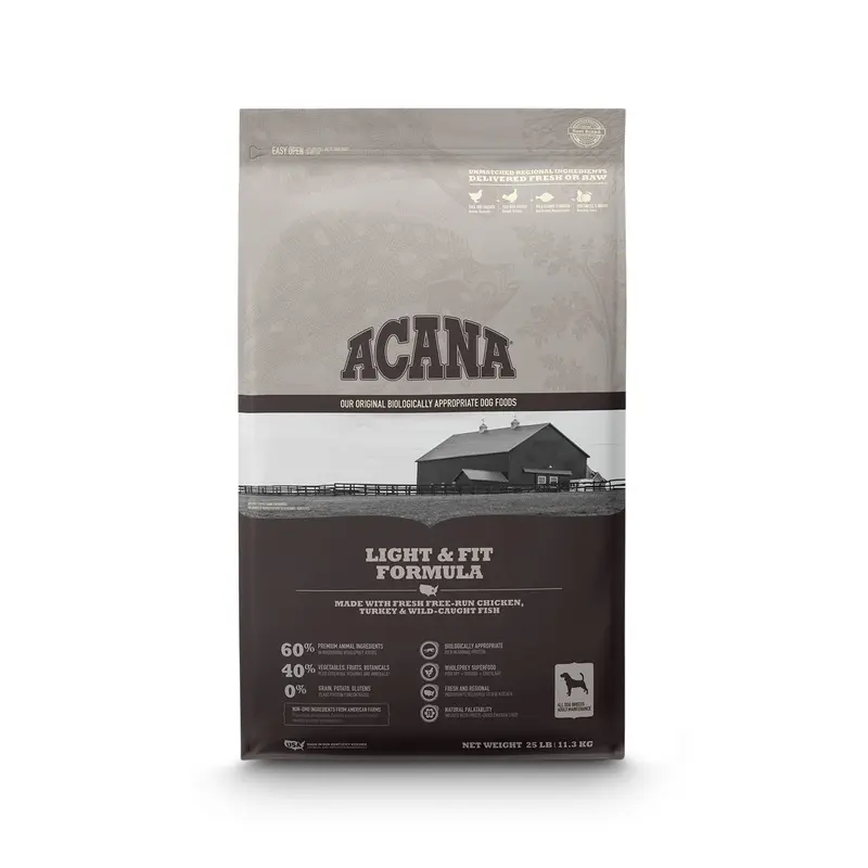 ACANA Heritage Grain-Free Light and Fit Feast Dry Dog Food, 25 Lb