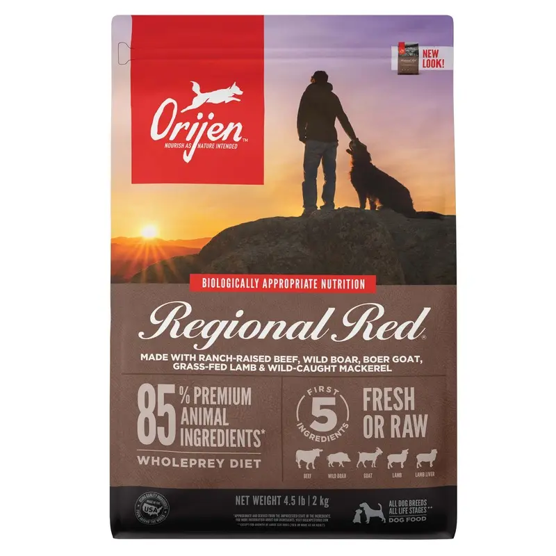 Orijen Regional Red Biologically Appropriate Red Meat & Fish Dry Dog Food, 4.5 lb