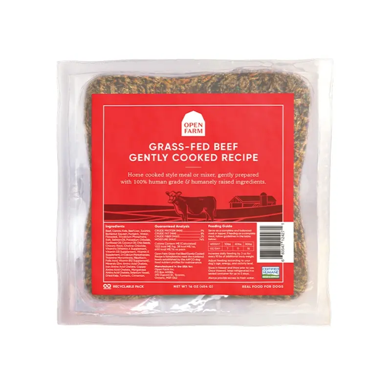 Open Farm Frozen Gently Cooked Dog Food 16oz Beef
