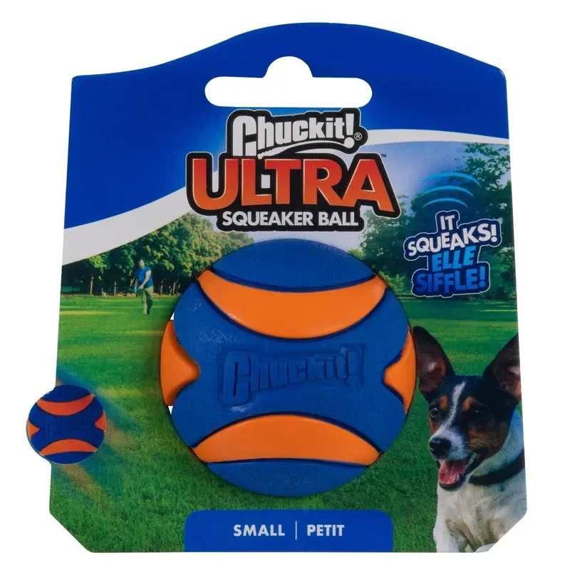 Petmate 52070 2  Small Orange/Blue Chuckit Squeaker Ball