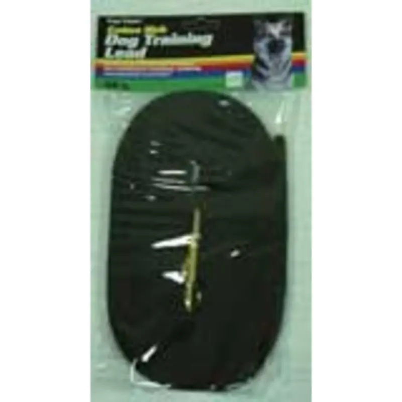 Four Paws Cotton Web Dog Lead Black 30 Feet