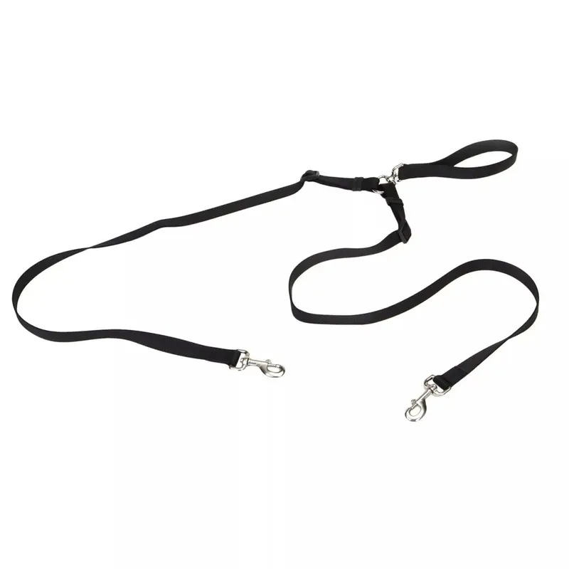 Coatal Dog Walker 4ft Long 5/8in Adjustable Coupler Leash Black