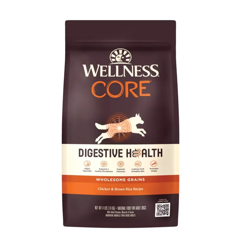 Wellness CORE Digestive Health Chicken & Brown Rice Dry Dog Food 4lb Bag