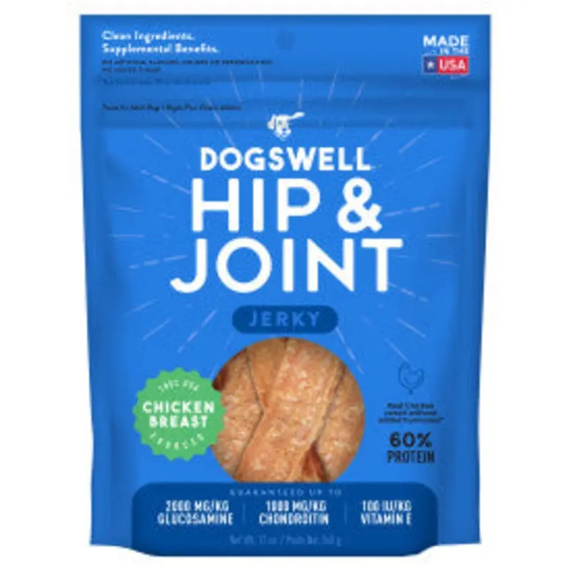 Dogswell Hip & Joint Jerky Dog Treats, Chicken, 12 oz. Pouch