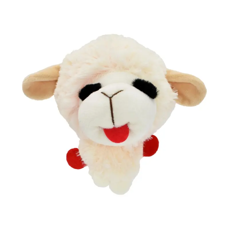 Multipet Plush Dog Toy Lamb Chop Knobby Noggin 5in