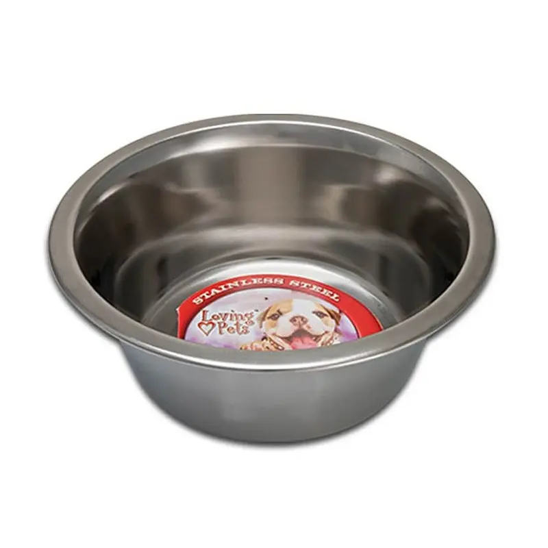 Loving Pets Ruff N' Tuff Traditional Stainless Steel Dog Dish 1/2pt