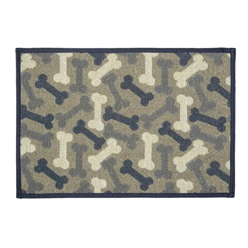 Loving Pets Fashion Pet Food & Water Mat Denim Bones
