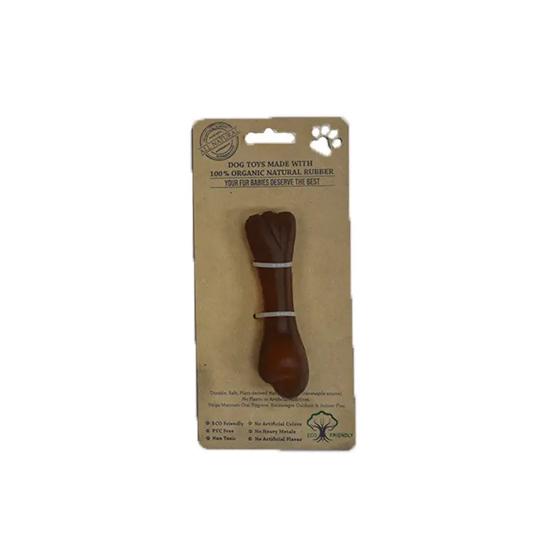 IndiPets Organic Rubber Bone Dog Toy  Small