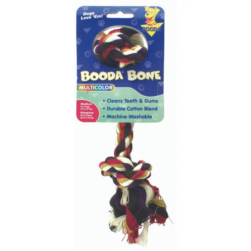 Booda 2-Knot Rope Bone Dog Toy Multi-Color MD