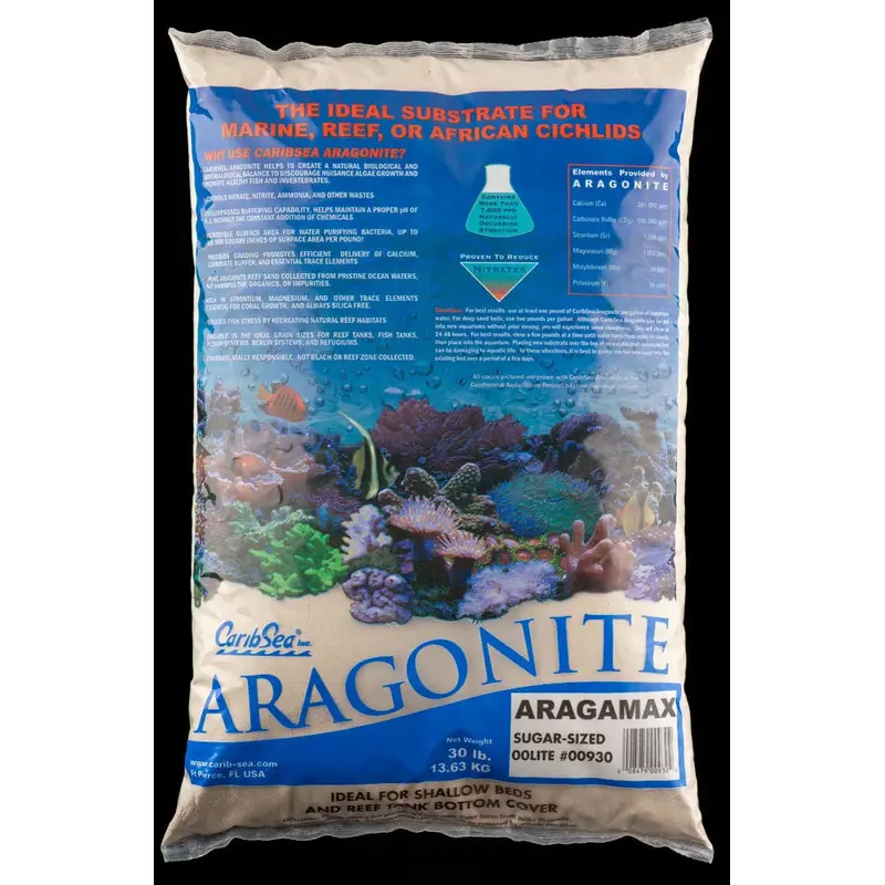 CaribSea Aragamax Sugar-Sized Dry Aragonite Sand 30 lb