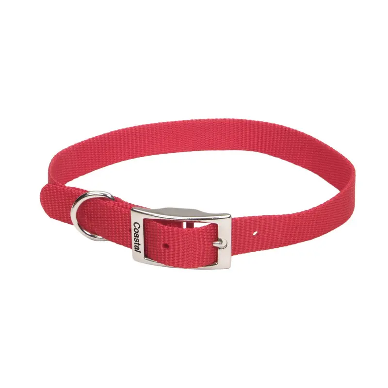 Coastal Pet Products Standard Nylon Medium Dog Collar Red 3/4" X 18"-