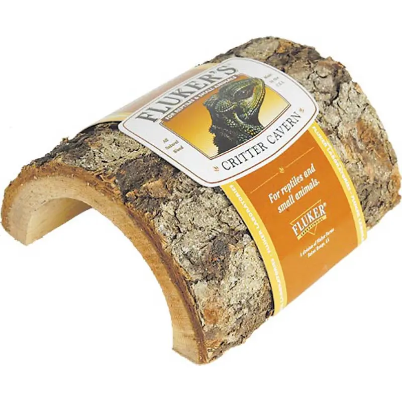 Fluker's Critter Cavern Half Log Hideaway Brown LG