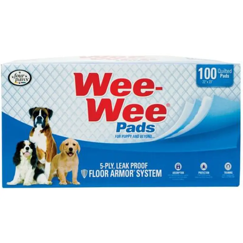 Four Paws Wee Wee Pads 100 Count Bulk Pack 22" x 23" 