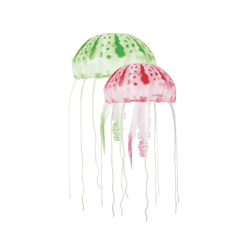 Aquatop Floating Jellyfish Aquarium Ornament Green/Red 2 in & 3in 2 Pack