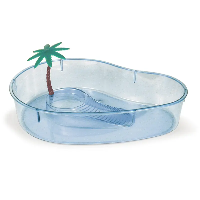 Lees Kidney Shape Turtle Lagoon with Plant Clear 14 in